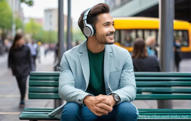 소음성 난청의 원인과 예방 - **Urban Serenity Amidst Sound:** A diverse adult individual (gender-neutral) in their late 20s to ea...